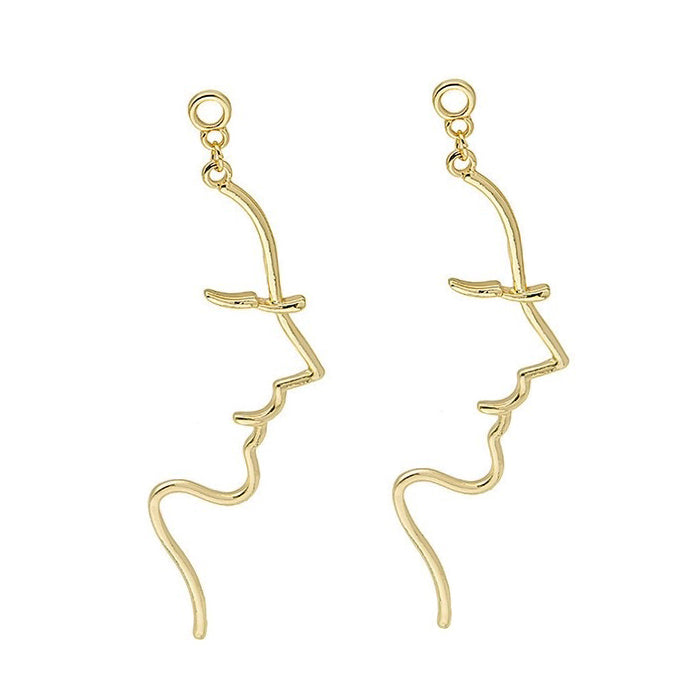 Boogzel Apparel Minimalist Face Outline Earrings