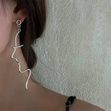 Boogzel Apparel Minimalist Face Outline Earrings, view 3