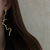 Boogzel Apparel Minimalist Face Outline Earrings, view 4