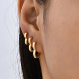 Boogzel Apparel Minimalist Heart-Shaped Earrings, view 3