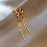 Boogzel Apparel Minimalist Knot Dangle Earrings, view 3
