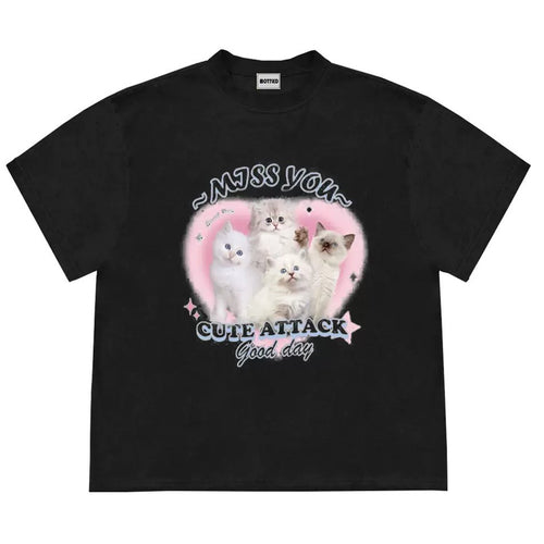 Boogzel Apparel Miss You Cat Attack T-Shirt