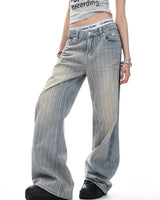 Boogzel Apparel Missed Calls Striped Wide-Leg Jeans, view 3