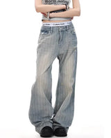 Boogzel Apparel Missed Calls Striped Wide-Leg Jeans, view 4
