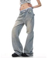 Boogzel Apparel Missed Calls Striped Wide-Leg Jeans, view 6