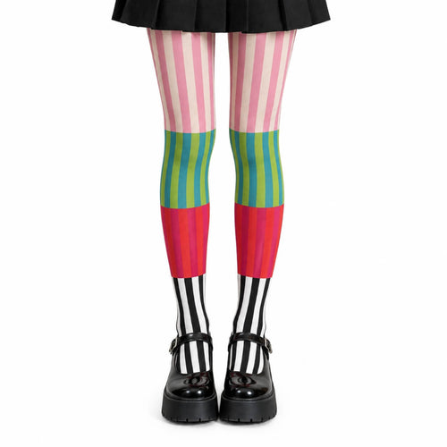 Boogzel Apparel Mixed Signals Striped Tights