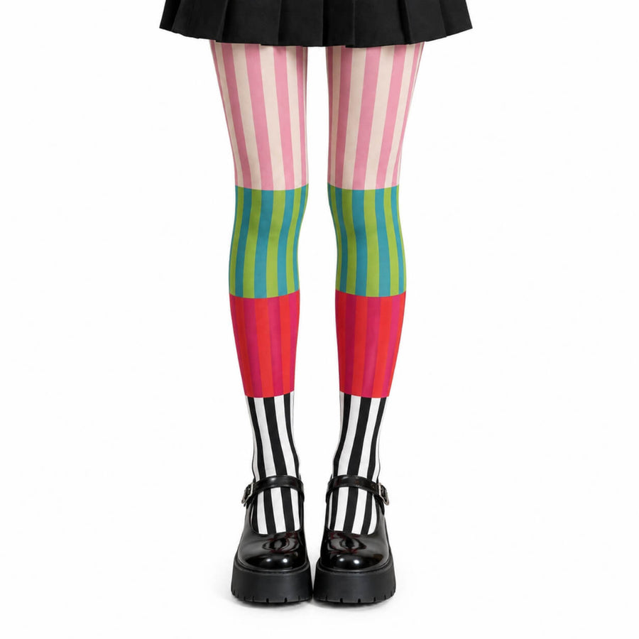 Boogzel Apparel Mixed Signals Striped Tights