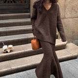 Boogzel Apparel Mocha Sweater & Skirt Co-Ord, view 4