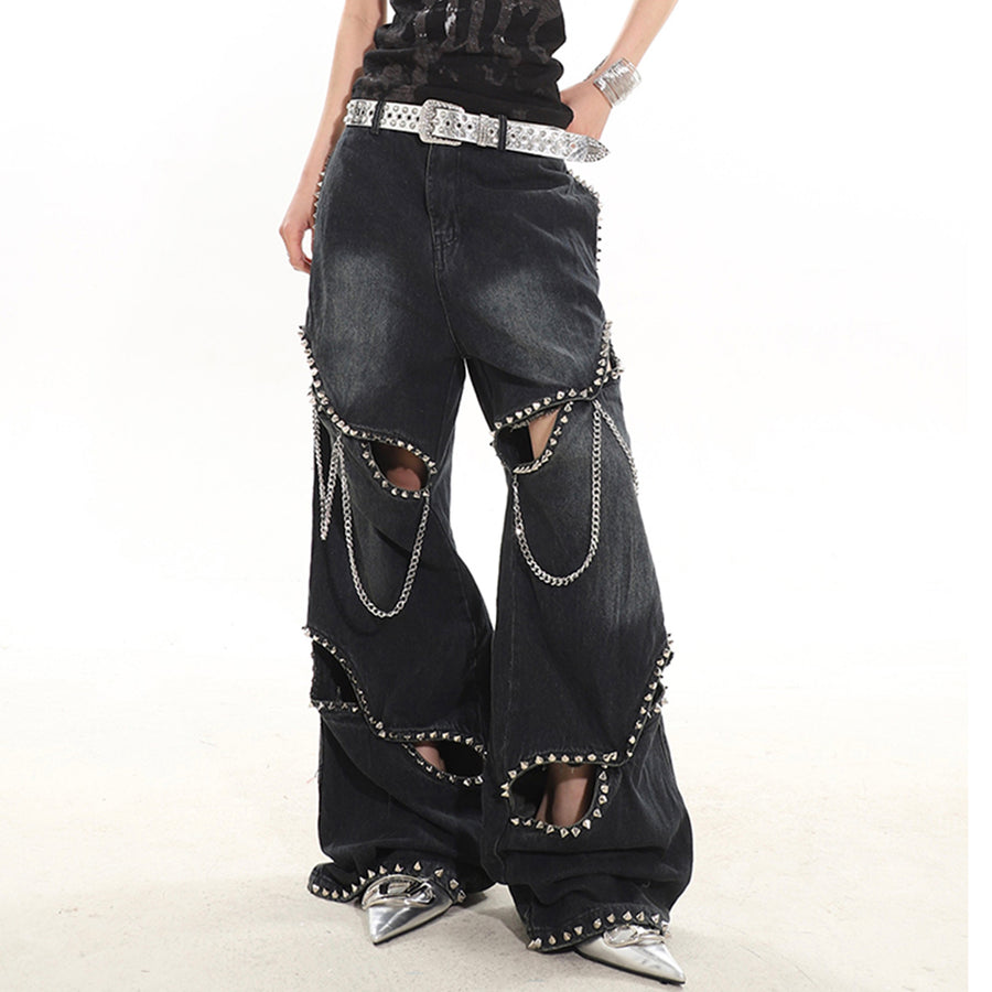 Boogzel Apparel Model Behavior Chain Ripped Jeans