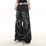Boogzel Apparel Model Behavior Chain Ripped Jeans, view 3