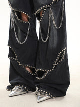 Boogzel Apparel Model Behavior Chain Ripped Jeans, view 4