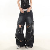 Boogzel Apparel Model Behavior Chain Ripped Jeans, view 5