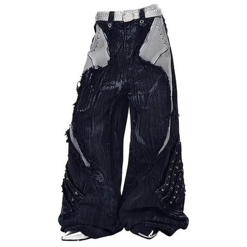 Boogzel Apparel Model Behavior Distressed Wide-Leg Jeans