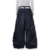 Boogzel Apparel Model Behavior Distressed Wide-Leg Jeans, view 5