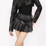 Boogzel Apparel Model Behavior Leather Skirt, view 6