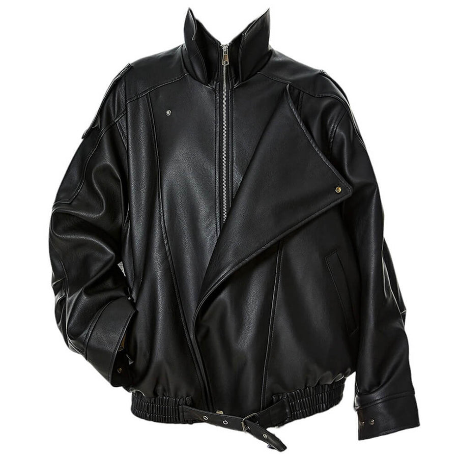 Boogzel Apparel Model Off Duty Buckle Leather Jacket