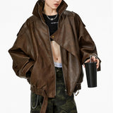 Boogzel Apparel Model Off Duty Buckle Leather Jacket, view 4