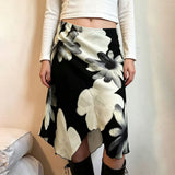 Boogzel Apparel Monochrome Daisy Asymmetric Midi Skirt, view 2