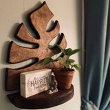 Boogzel Apparel Monstera Leaf Wooden Shelf, view 3