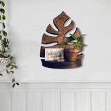 Boogzel Apparel Monstera Leaf Wooden Shelf, view 5