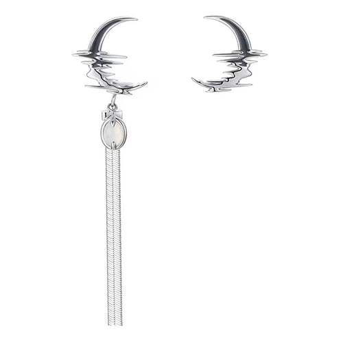 Boogzel Apparel Moon Asymmetric Earrings