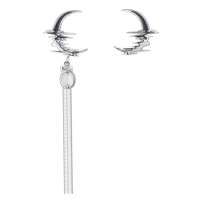 Boogzel Apparel Moon Asymmetric Earrings