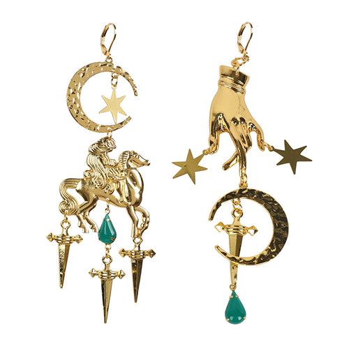 Boogzel Apparel Moon Pegasus Witch Earrings
