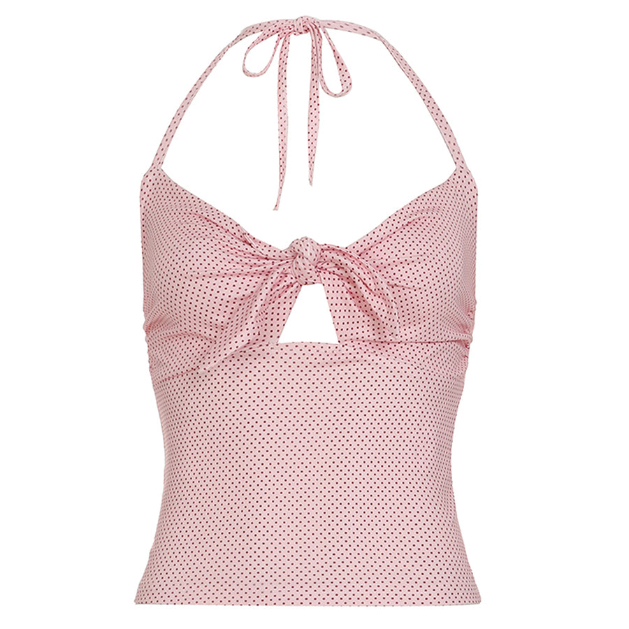 Boogzel Apparel Morning In Paris Polka Dot Halter Top