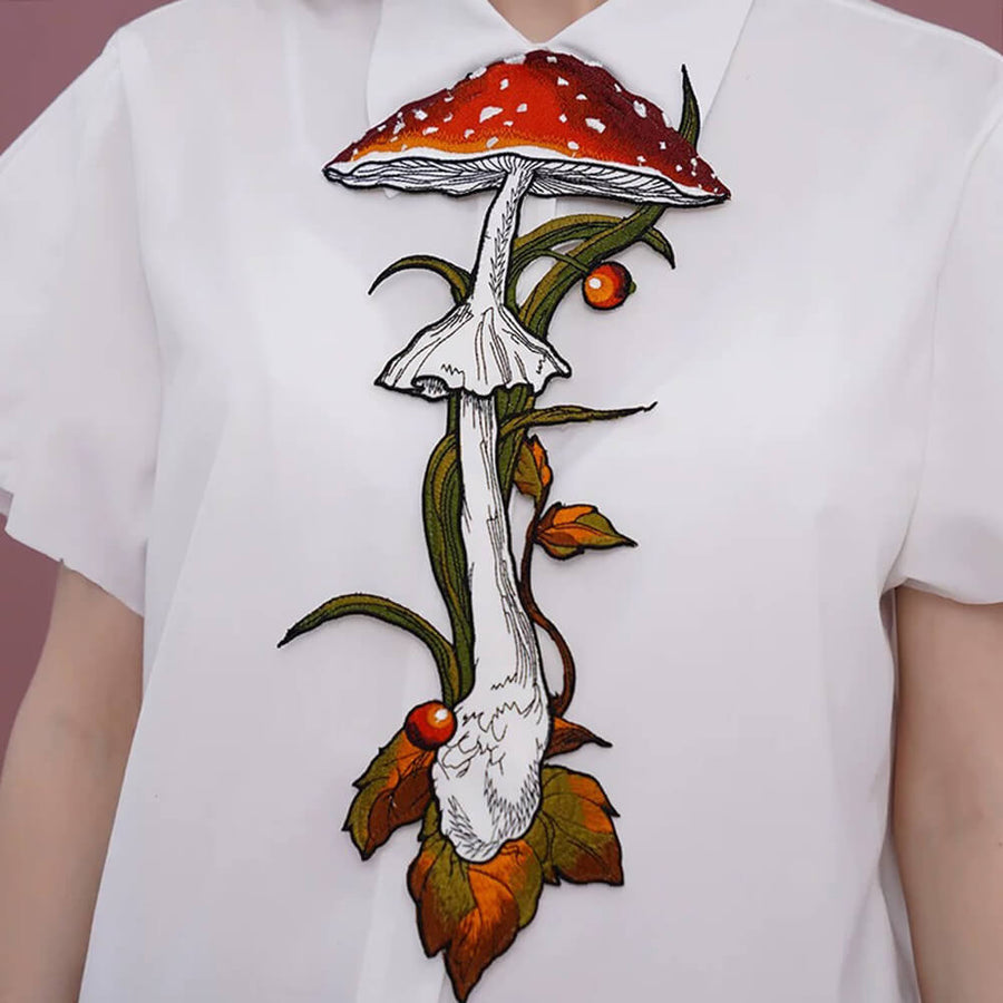 Boogzel Apparel Mushroom Embroidery Necktie