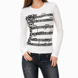 Boogzel Apparel Music Note Print Long Sleeve Top, view 2