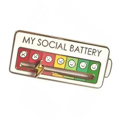 Boogzel Apparel My Social Battery Pin
