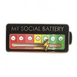 Boogzel Apparel My Social Battery Pin, view 2