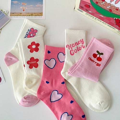 Boogzel Apparel Naturally Sweet Pink Aesthetic Socks