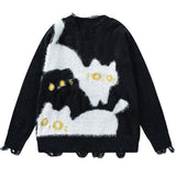 Boogzel Apparel Naughty Cat Fuzzy Sweater, view 2