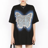 Boogzel Apparel Neon Butterfly Oversized T-Shirt, view 4