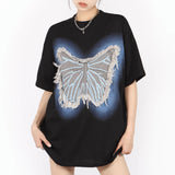 Boogzel Apparel Neon Butterfly Oversized T-Shirt, view 5