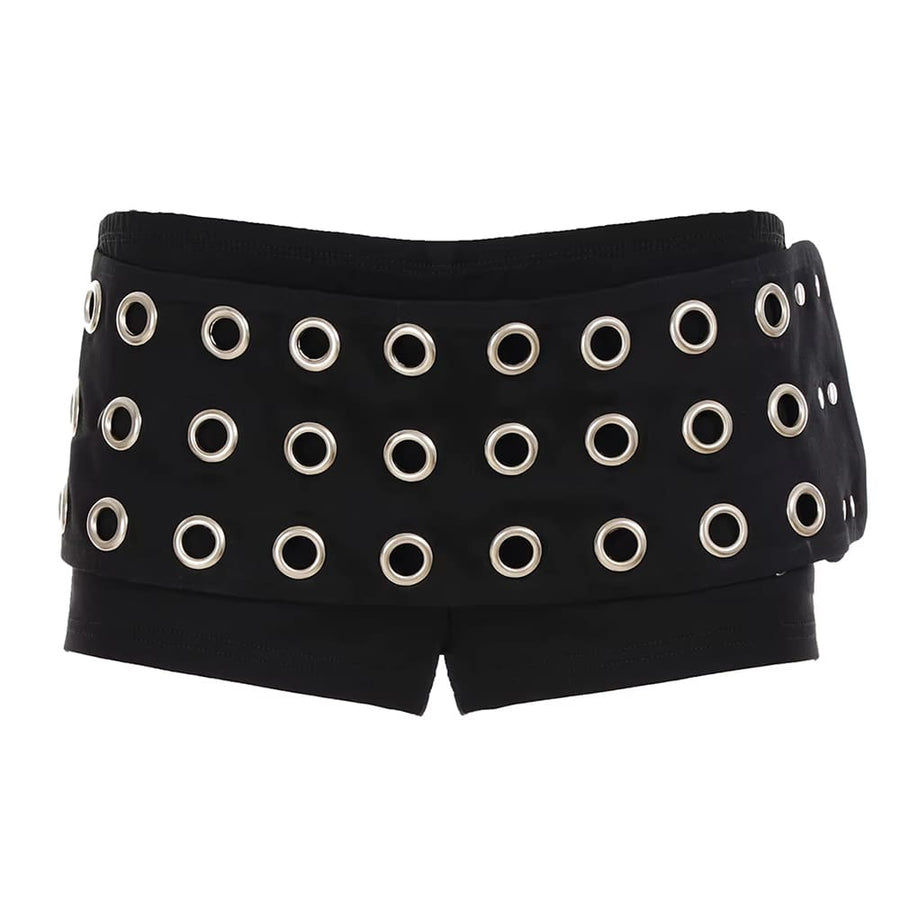 Boogzel Apparel No Apologies Grommet Mini Shorts