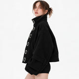 Boogzel Apparel No Apologies Oversized Grommet Jacket, view 3