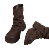 Boogzel Apparel Normandy Countryside Brown Platform Calf Boots, view 3