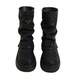 Boogzel Apparel Normandy Countryside Brown Platform Calf Boots, view 4