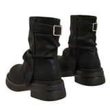 Boogzel Apparel Normandy Countryside Brown Platform Calf Boots, view 5