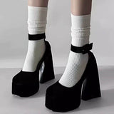 Boogzel Apparel Not Your Babydoll Chunky Platform Heels, view 2