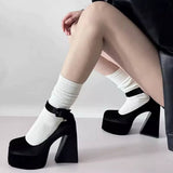 Boogzel Apparel Not Your Babydoll Chunky Platform Heels, view 4