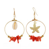 Boogzel Apparel Ocean Shell Mermaid Aesthetic Earrings, view 3