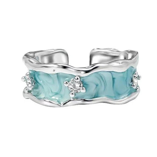 Boogzel Apparel Ocean Tears Enamel Ring