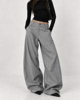 Boogzel Apparel Office Siren Pinstripe Wide Leg Pants, view 4
