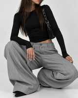 Boogzel Apparel Office Siren Pinstripe Wide Leg Pants, view 5