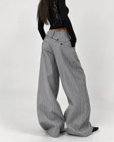 Boogzel Apparel Office Siren Pinstripe Wide Leg Pants, view 6