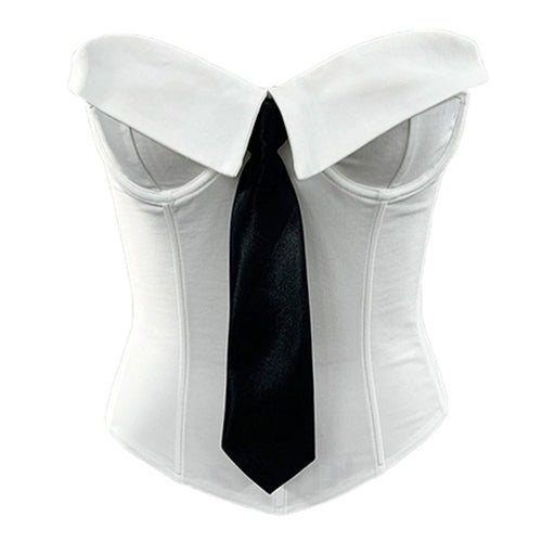 Boogzel Apparel Office Siren Tie Corset Top