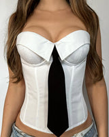 Boogzel Apparel Office Siren Tie Corset Top, view 2